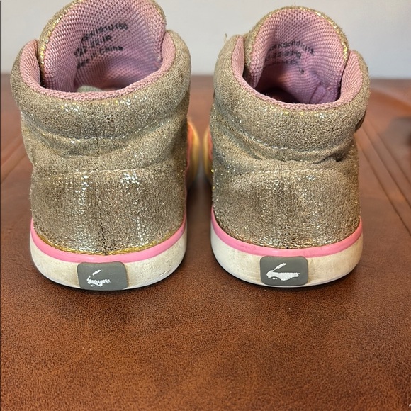 Sparkly Gold and Pink Kids Shoes - Picture 3 of 4